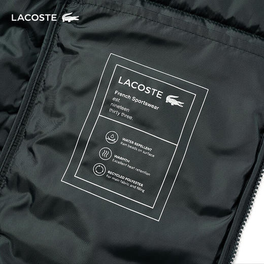 Lacoste法国鳄鱼男装新款时尚保暖连帽棉服外套BH7228-98 商品图5