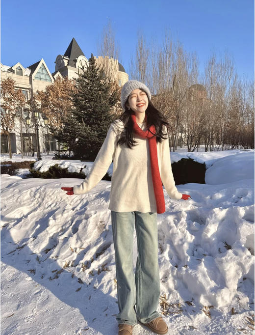 新增薄款！神裤巨好穿❗️【m*⁬co同款高腰加绒/窄版不加绒牛仔裤】新疆长绒棉包裹弹力纤维，⁢全新升级FIT系牛仔+​环保染色！⁭不变形！✅舒适好穿不臃肿！显腿直腿细⚠️75-146斤可穿！ 商品图12