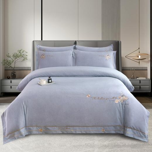【轻奢高品质】全棉抗菌磨毛刺绣花漾床盖夹棉四件套 商品图0