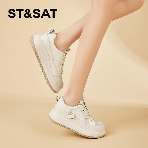 星期六休闲百搭透气厚底增高小白鞋SSC3112E9H 商品图3