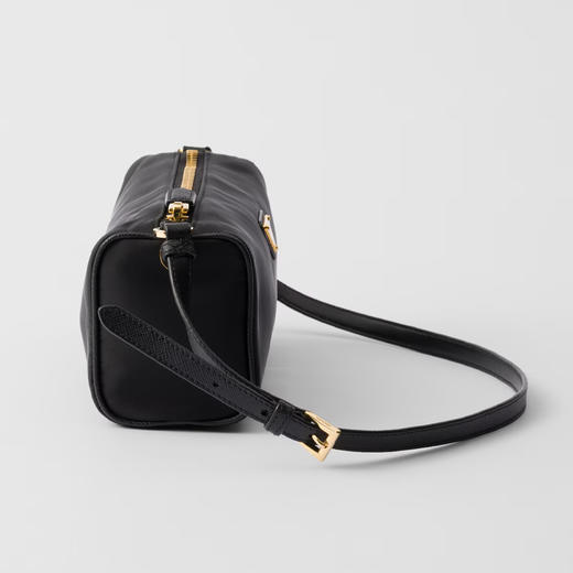 PRADA 普拉达 女士珐琅金属三角形徽标再生尼龙单肩包 黑色 1NE058 2C05 F0002 商品图1