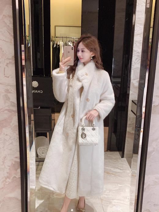 张心子【雪国千金】水貂毛长款大衣女2025冬季新品皮毛一体厚外套 U2412043 商品图1