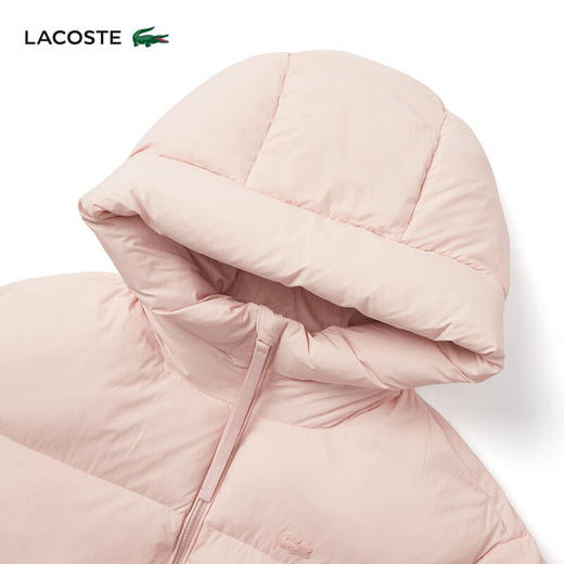 Lacoste法国鳄鱼女装新款纯色保暖连帽拉链鹅绒羽绒服外套BF0688-98 商品图5