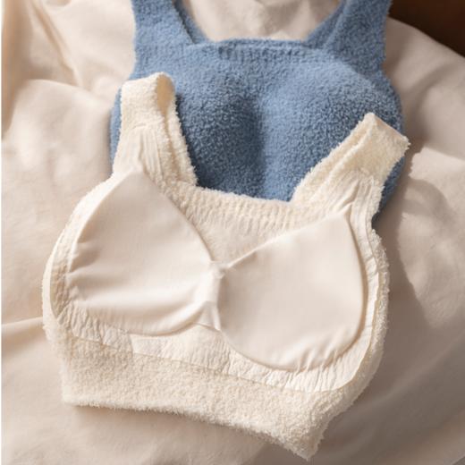 靴下物秋冬内衣女纯色毛绒小背心外穿内搭舒适保暖一体免穿文胸罩 商品图3