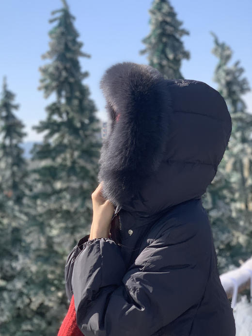 【百图lulu定制】【极寒羽绒服】大条貉子毛  大帽檐 90白鸭绒 收腰 大口袋羽绒服 商品图11