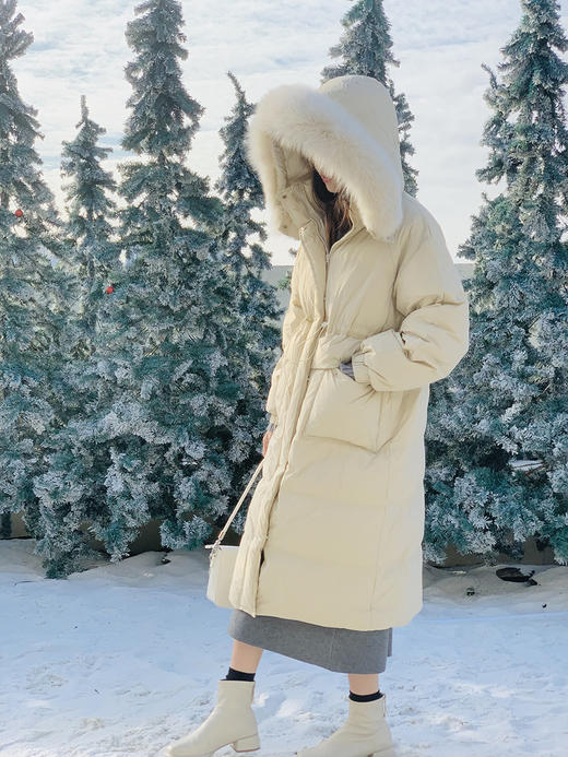 【百图lulu定制】【极寒羽绒服】大条貉子毛  大帽檐 90白鸭绒 收腰 大口袋羽绒服 商品图14