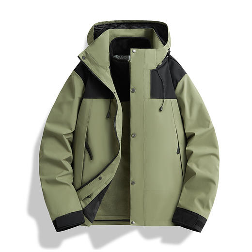 【酷然】冲锋衣男女三合一可拆卸外套 秋冬季户外防风防水加绒登山服 商品图6