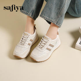 Safiya/索菲娅2025休闲小白·百搭学院运动厚底休闲小白阿甘鞋SFD1112214