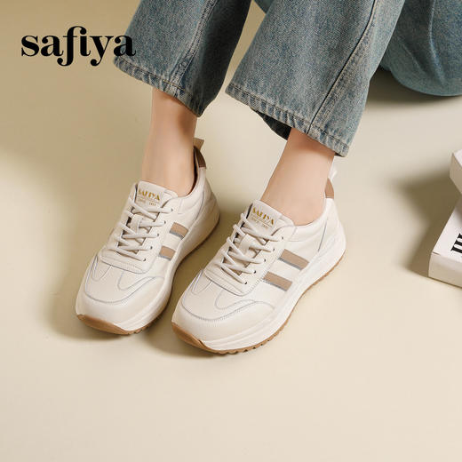 Safiya/索菲娅2025休闲小白·百搭学院运动厚底休闲小白阿甘鞋SFD1112214 商品图0