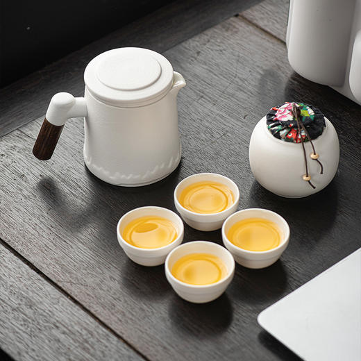 【一包嵌套收纳！配置齐全。】旅行茶具全套一壶三四杯陶瓷马克杯带过滤礼品户外便携小套装。ry 商品图2