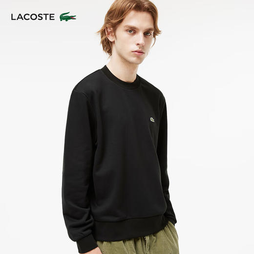 Lacoste法国鳄鱼男装新款纯色圆领休闲百搭舒适套头卫衣SH1645-98 商品图0