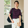 OLrain欧芮儿紫色短袖T恤女春季2025年新款百搭宽松休闲圆领上衣 商品缩略图4