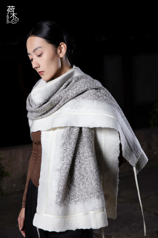 荷木HEMU丨高定旷野·手工毡工艺披肩 商品图4