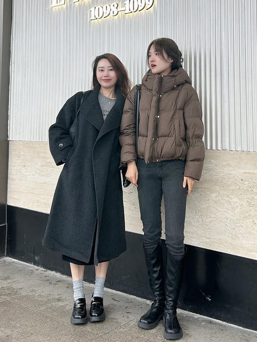 【百图lulu定制】【真爱双面呢】100%绵羊毛 立领挡风片 袖章 双面呢大衣 商品图3