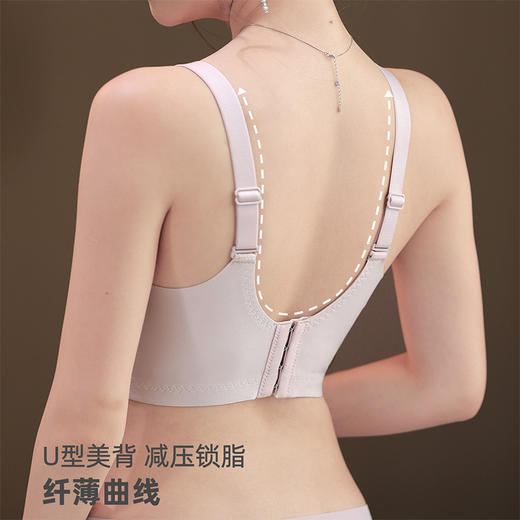 雅黛丽内衣女大胸显小薄款文胸无钢圈收副乳防下垂大码全罩杯胸罩 商品图3