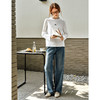 OLrain欧芮儿蓝色牛仔裤女春季2025年新款时尚百搭直筒休闲阔腿裤 商品缩略图1