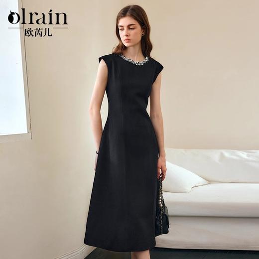 OLrain欧芮儿法式黑色连衣裙女春季2025年新款赫本风无袖气质长裙 商品图0