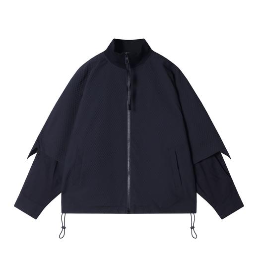 23528秋冬季新款时尚个性纯色假两件工装立领拉链开衫外套百搭情侣上衣 商品图1