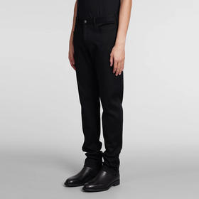 EMPORIO ARMANI 阿玛尼 男士徽标标签棉质休闲裤 黑色 8N1J06 1DHDZ 0005