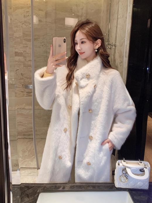 张心子【雪国千金】水貂毛长款大衣女2025冬季新品皮毛一体厚外套 U2412043 商品图3