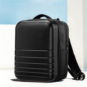 自然醒硬壳双肩包男士扩展大容量15.6英寸笔记本电脑包书包旅行商务防水背包学生YS5001