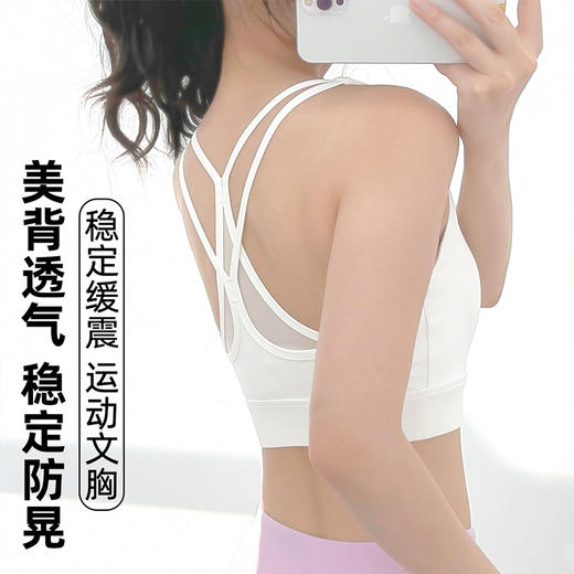 雅黛丽内衣女跑步健身运动文胸防震防下垂聚拢后背交叉美背一体式 商品图4