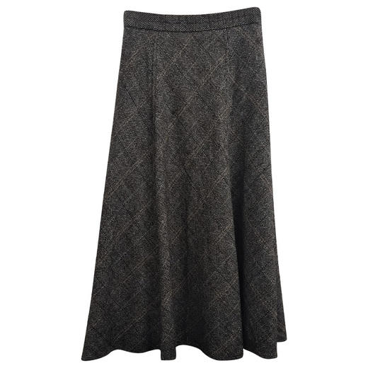 VIVIAN LIU TD2457402秋女装新款时尚A字大裙摆格子长款半裙 商品图1