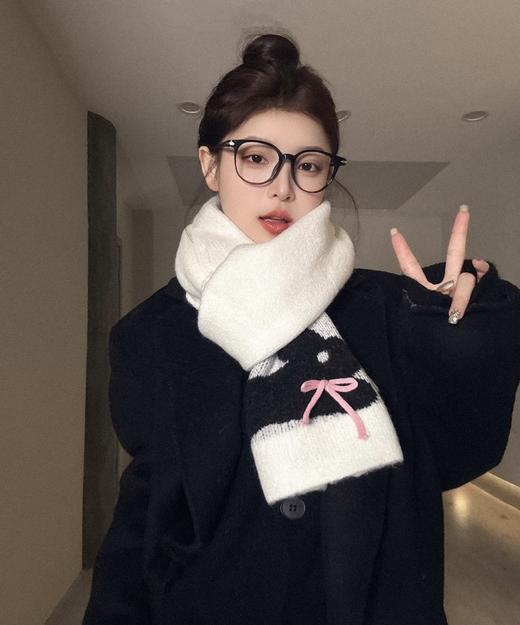 【YW】无忧购韩版学院风百搭蝴蝶结卡通兔子可爱软糯针织围巾WJ107（截单后7天发货) 商品图5