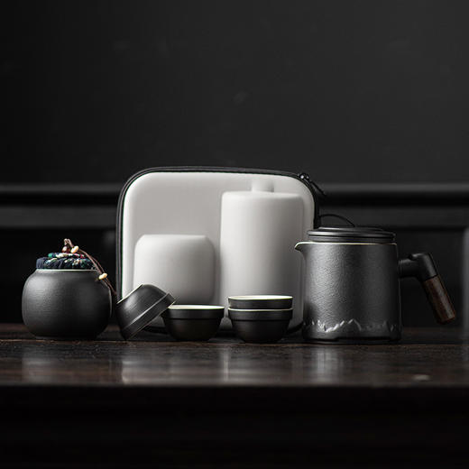 【一包嵌套收纳！配置齐全。】旅行茶具全套一壶三四杯陶瓷马克杯带过滤礼品户外便携小套装。ry 商品图11