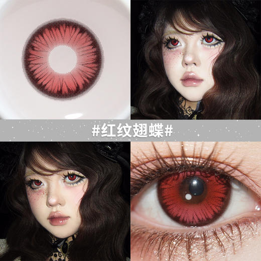 【新品】红纹翅蝶14.5【买二送护理液】欧巴兰美瞳半年抛2片装 商品图2