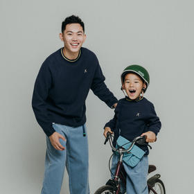 【品牌直发-童装秒杀】ACMEITEM爱棵米 Logo圆领套头抓绒插肩卫衣 男女同款GAF3310065E