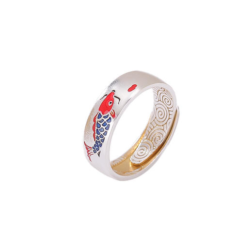 【祥云锦鲤】S999银足银烧蓝珐琅古法开口戒指【CW-JZ06883】 商品图4