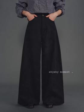 shyshystill/shy202411016/复古剪裁柔软厚实经典秋冬长裤