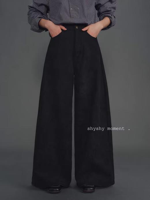 shyshystill/shy202411016/复古剪裁柔软厚实经典秋冬长裤 商品图0