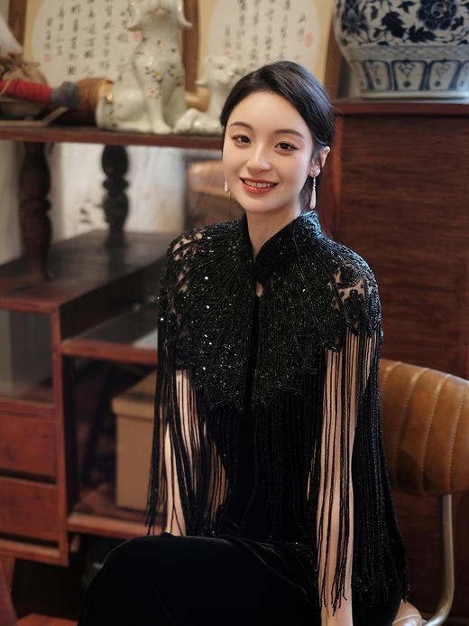 盛唐牡丹|手工串珠云肩 商品图1