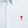 AMI 男士徽标刺绣条纹棉质牛津纽扣长袖衬衫 浅蓝色 BFUSH063 CO0087 475 商品缩略图3