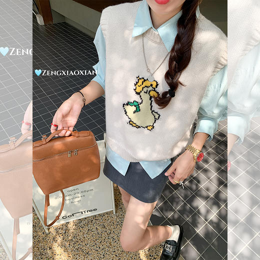 <曾小咸推荐> 小鸭子刺绣毛衣马甲背心 商品图0