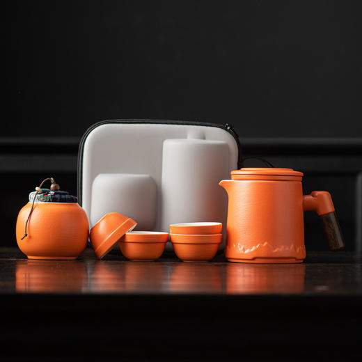 【一包嵌套收纳！配置齐全。】旅行茶具全套一壶三四杯陶瓷马克杯带过滤礼品户外便携小套装。ry 商品图13