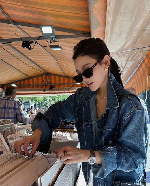 顺丰包邮洛诗琳40606设计感复古翻领磨白条纹破洞短款牛仔外套112 商品图4