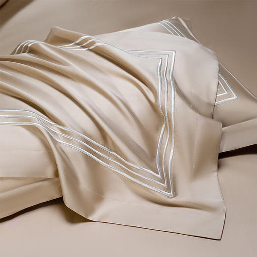 （分2个包裹发货）丝棉贡缎四件套（香槟金）HBTSM001+BOSS蚕丝蛋白被 HBCS-010 【GHCJ23.0】 商品图1