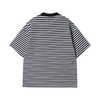 38715早春新款时尚个性韩版条纹双领口圆领短袖上衣休闲百搭情侣T恤潮 商品缩略图5