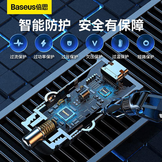 【69元3件】倍思 圆形塑胶 智能车载充电器 30W 商品图5