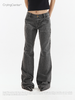 CryingCenter 美式复古做旧水洗灰低腰微喇牛仔裤 哭喊中心 商品缩略图0