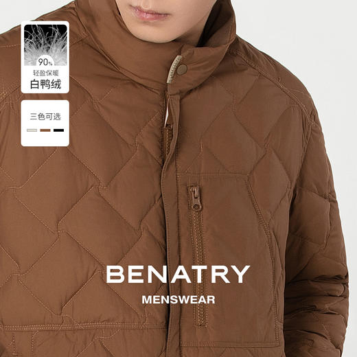 68贝纳川休闲保暖立领菱格男士羽绒服EGP405268 商品图3
