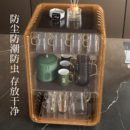 高端水晶收纳盒防尘杯架置物架化妆品收纳盒 商品图3