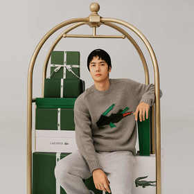 Lacoste【王一博同款】法国鳄鱼男装保暖圆领羊毛针织衫AH3145-10