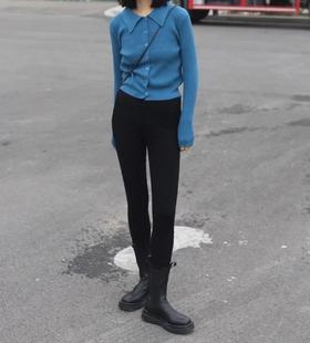 冬季必备显瘦外穿小黑裤700g变态厚三层加厚裤