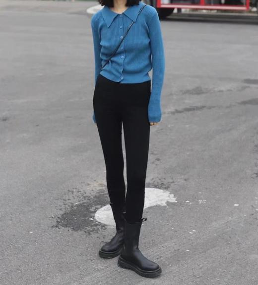 冬季必备显瘦外穿小黑裤700g变态厚三层加厚裤 商品图0