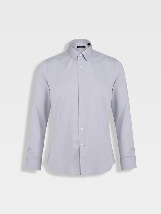 callisto灰色聚酯纤维混纺长袖衬衫 商品图0