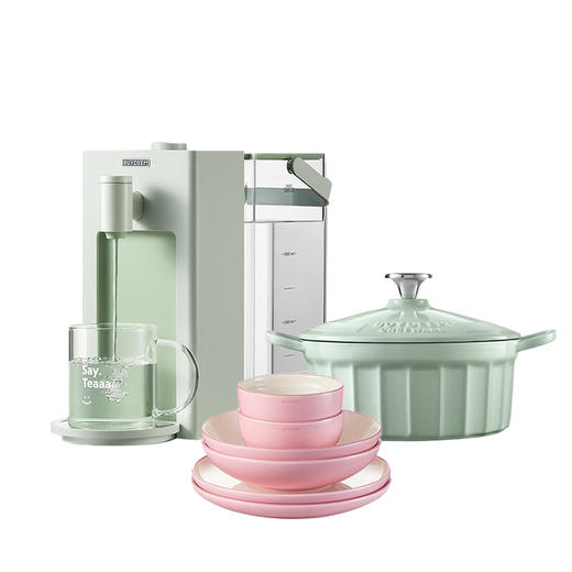 北鼎台式饮水机S901+北鼎团圆系列陶瓷餐具6件套+22CM焖炖珐琅锅CP521【GHCJ23.0】 商品图0